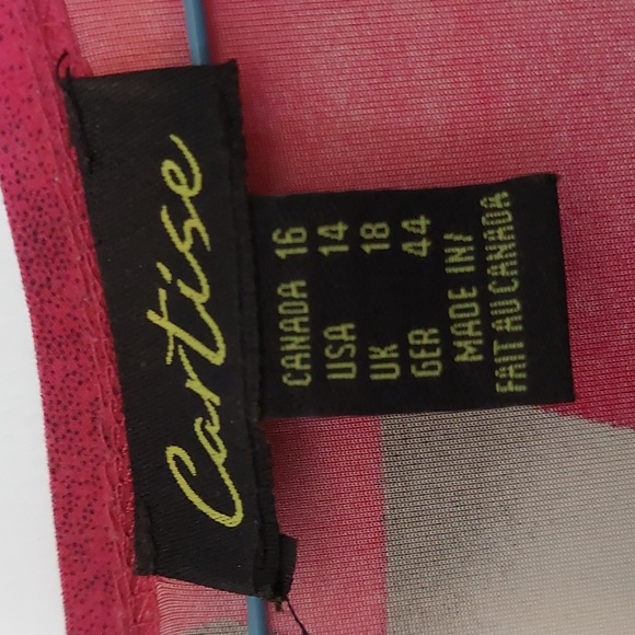 Size 14 pink, gray & black v-neck ruched dress - Picture 3 of 4